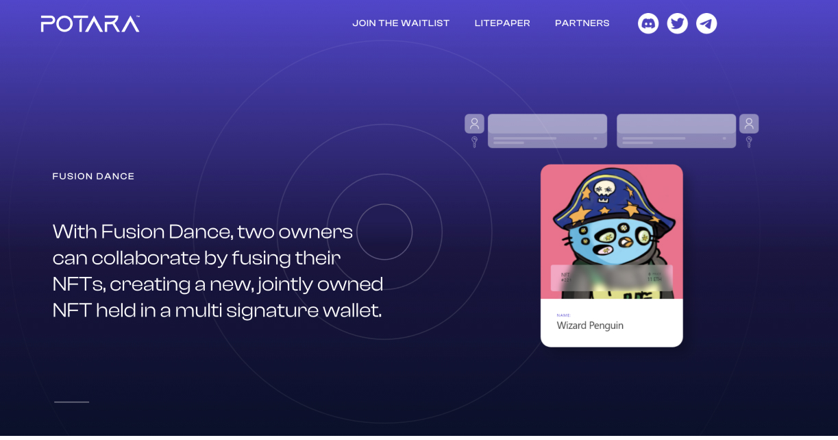 Potara front page interface